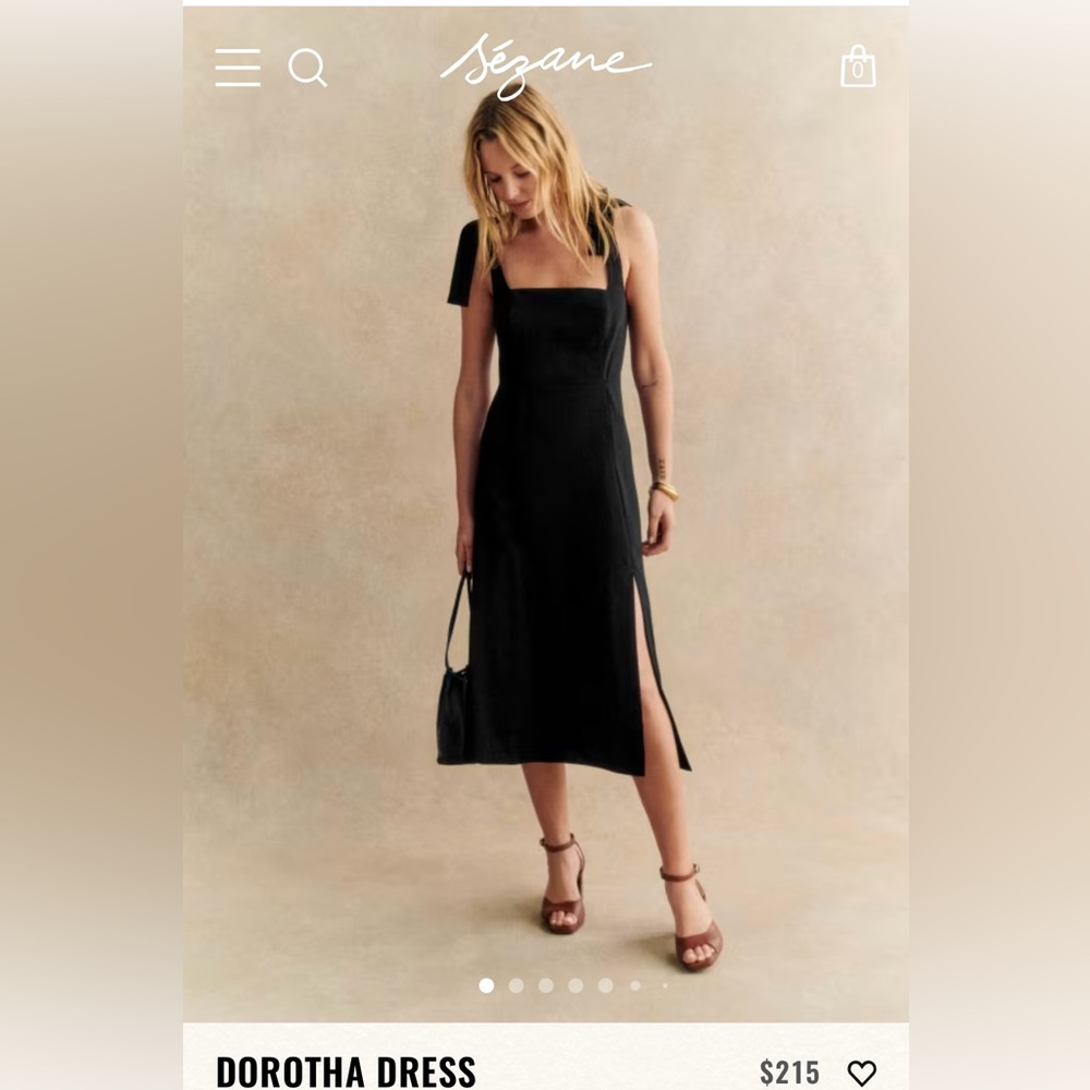 Sezane Black Dorotha Dress